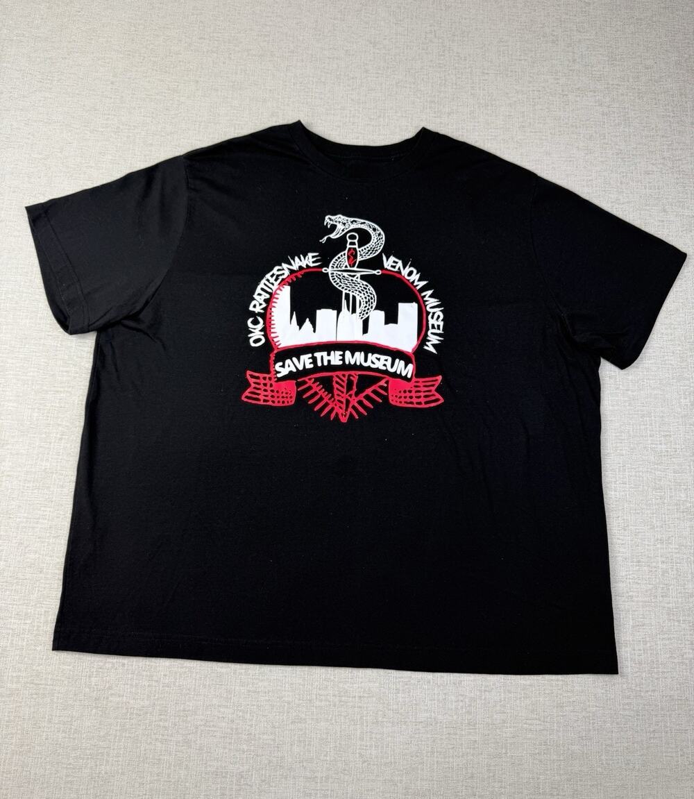OKC Rattlesnake Venom Museum T-Shirt Mens 2XL Save The Museum Oklahoma Black